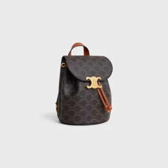 Mochila CELINE Bonnie en Triomphe Canvas y piel de becerro