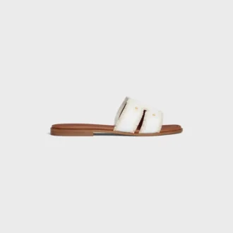 Mule Marina en lona con flecos
