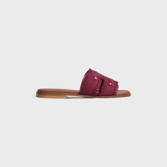 Mule Marina en lona con flecos