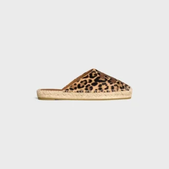 Mules Les Espadrilles CELINE en piel de becerro peluda con estampado de leopardo
