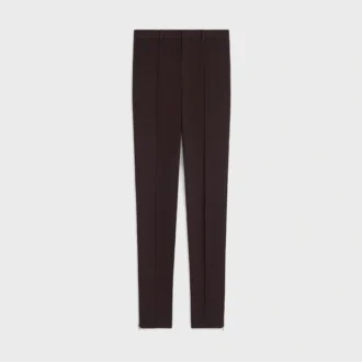 Pantalones ajustados de gabardina de lana elástica
