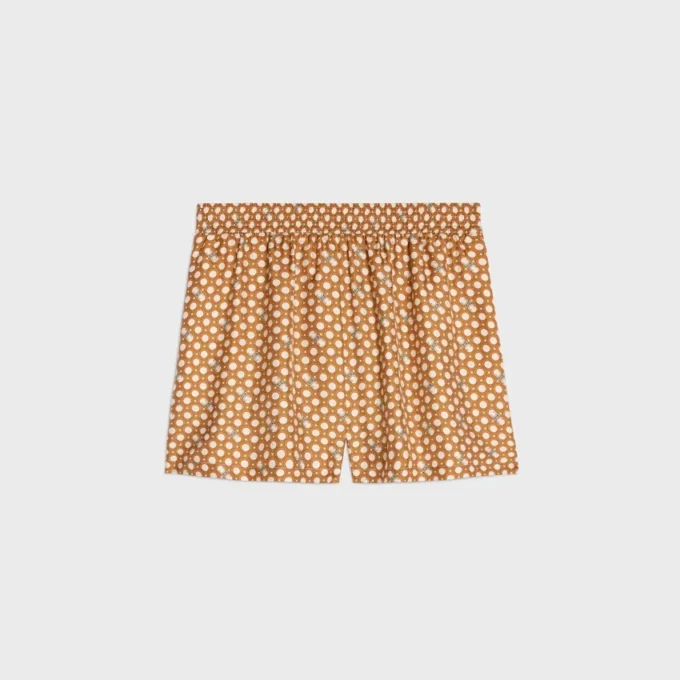 Pantalones cortos tipo pijama en sarga de seda Pantalones cortos tipo pijama en sarga de seda