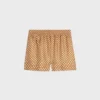 Pantalones cortos tipo pijama en sarga de seda Pantalones cortos tipo pijama en sarga de seda