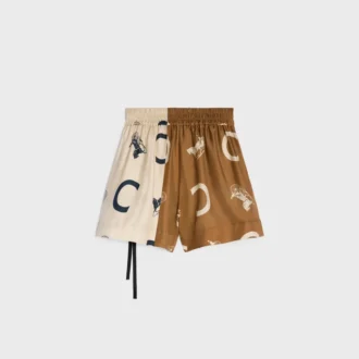 Pantalones cortos tipo pijama en sarga de seda