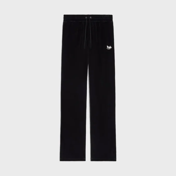 Pantalones de chándal en jersey de terciopelo Pantalones de chándal en jersey de terciopelo
