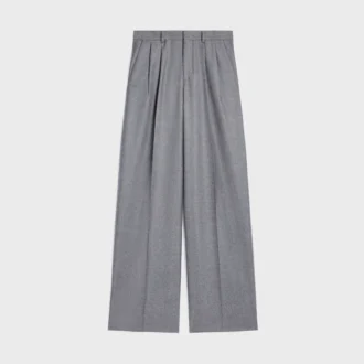 Pantalones plisados de franela de cachemira Pantalones plisados de franela de cachemira