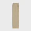 Pantalones plisados de gabardina de algodón y lana Pantalones plisados de gabardina de algodón y lana