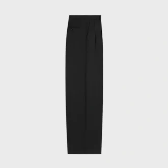 Pantalones plisados de gabardina de lana ligera Pantalones plisados de gabardina de lana ligera