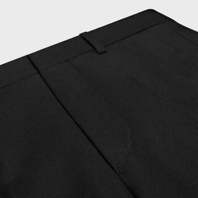 Pantalones plisados de gabardina de lana ligera