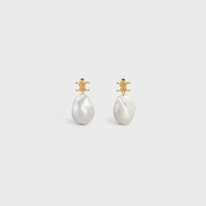Pendientes Les Perles CELINE Baroque de latón con acabado dorado y perlas cultivadas Pendientes Les Perles CELINE Baroque de latón con acabado dorado y perlas cultivadas