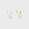 Pendientes Les Perles CELINE de latón con acabado dorado y perlas de resina Pendientes Les Perles CELINE de latón con acabado dorado y perlas de resina