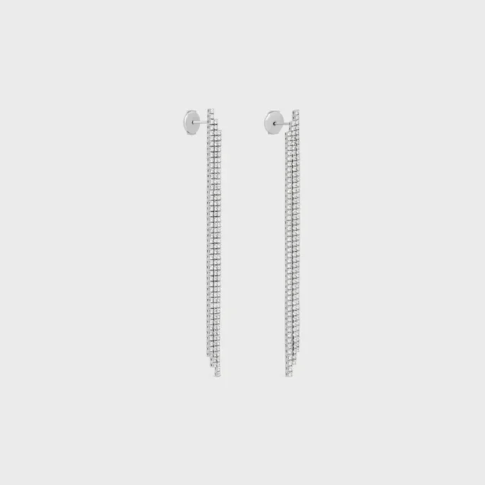 Pendientes Tennis Cocktail en oro blanco y diamantes