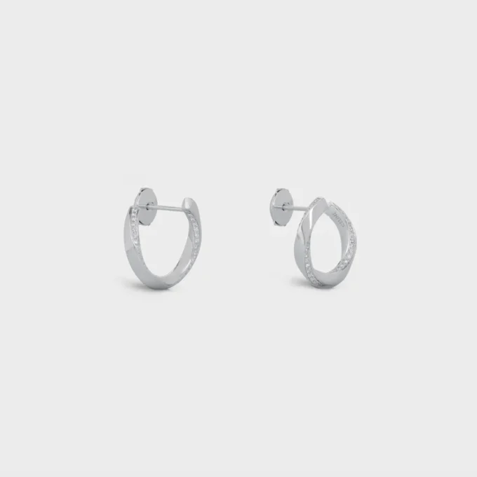 Pendientes Torsion en oro blanco y diamantes Pendientes Torsion en oro blanco y diamantes