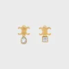 Pendientes Triomphe Twinkle en strass y latón con acabado dorado Pendientes Triomphe Twinkle en strass y latón con acabado dorado