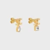Pendientes Triomphe Twinkle en strass y latón con acabado dorado Pendientes Triomphe Twinkle en strass y latón con acabado dorado