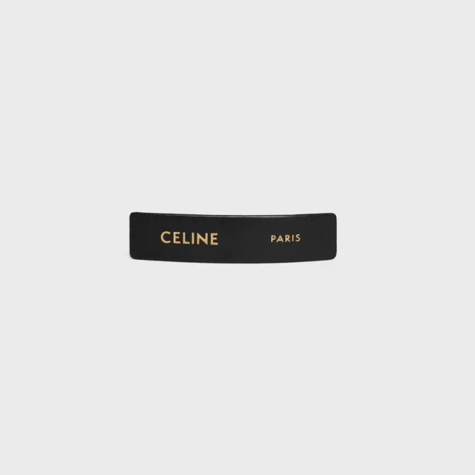 Pinza para el pelo CELINE Paris en piel de cordero, latón con acabado dorado y acero Pinza para el pelo CELINE Paris en piel de cordero, latón con acabado dorado y acero