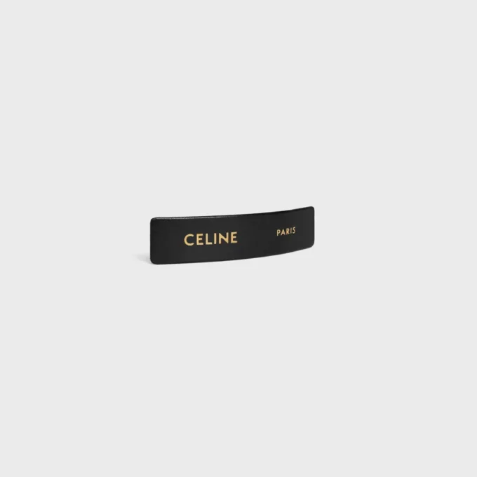Pinza para el pelo CELINE Paris en piel de cordero, latón con acabado dorado y acero Pinza para el pelo CELINE Paris en piel de cordero, latón con acabado dorado y acero