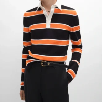 Polo de jersey de algodón a rayas