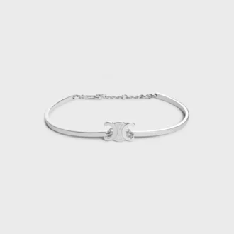 Pulsera articulada Triomphe en latón con acabado en rodio