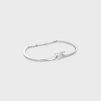 Pulsera articulada Triomphe en latón con acabado en rodio