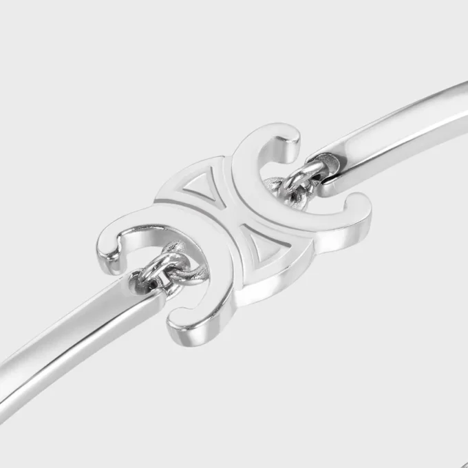 Pulsera articulada Triomphe en latón con acabado en rodio Pulsera articulada Triomphe en latón con acabado en rodio