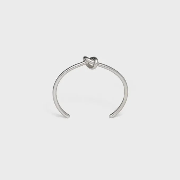Pulsera extrafina Knot en latón con acabado de rodio Pulsera extrafina Knot en latón con acabado de rodio