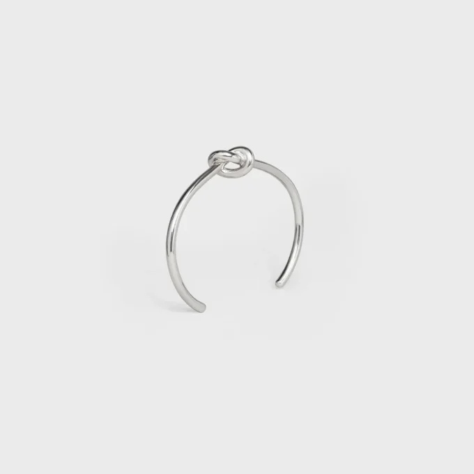 Pulsera extrafina Knot en latón con acabado de rodio Pulsera extrafina Knot en latón con acabado de rodio