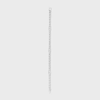 Pulsera Triomphe Small Gourmette de latón con acabado de rodio