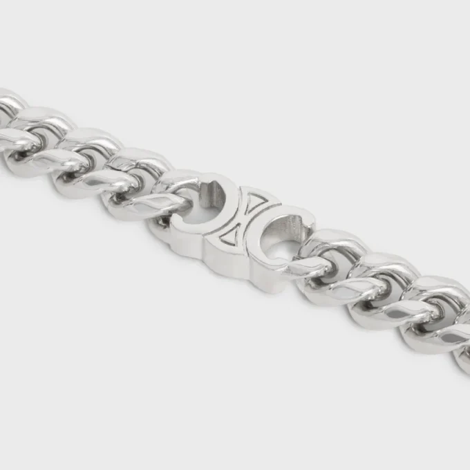 Pulsera Triomphe Small Gourmette de latón con acabado de rodio Pulsera Triomphe Small Gourmette de latón con acabado de rodio