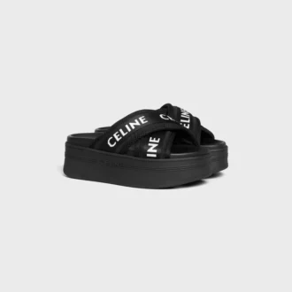Sandalias CELINE Block en malla, nailon y tejido con jacquard CELINE