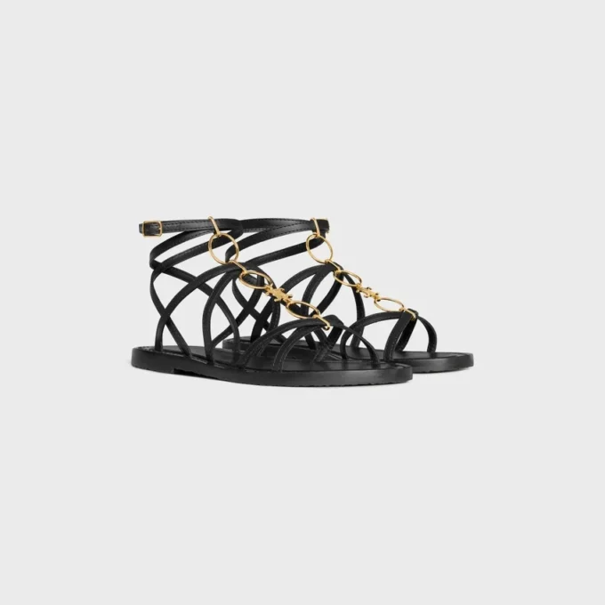 Sandalias CELINE Lympia con tiras y adornos en piel de becerro Sandalias CELINE Lympia con tiras y adornos en piel de becerro