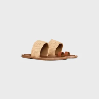 Sandalias CELINE Lympia de rafia y piel de becerro