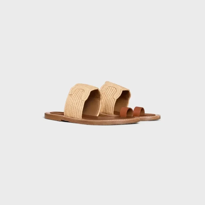 Sandalias CELINE Lympia de rafia y piel de becerro Sandalias CELINE Lympia de rafia y piel de becerro