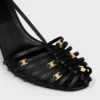 Sandalias con tacón de jaula en satén Sandalias con tacón de jaula en satén