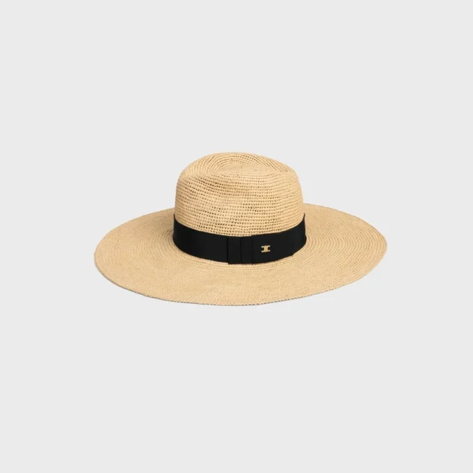 Sombrero de ala ancha Triomphe en rafia