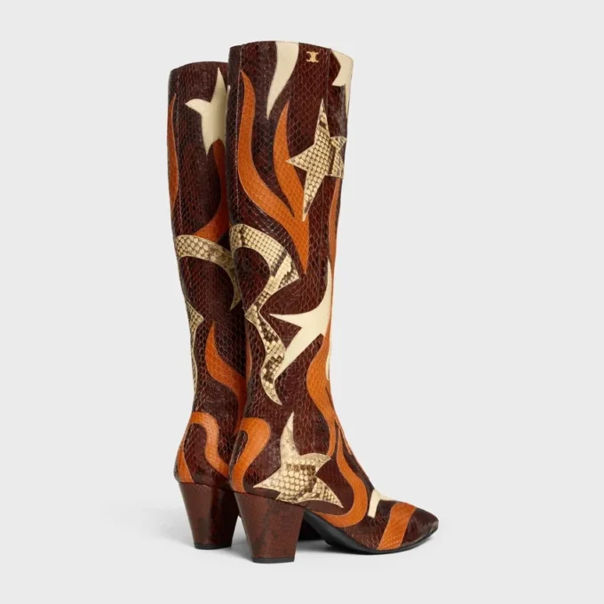 Stage – Bota alta con patchwork de pitón Stage – Bota alta con patchwork de pitón