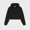 Sudadera con capucha corta de felpa de algodón