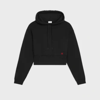 Sudadera con capucha corta de felpa de algodón