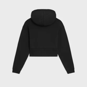 Sudadera con capucha corta de felpa de algodón