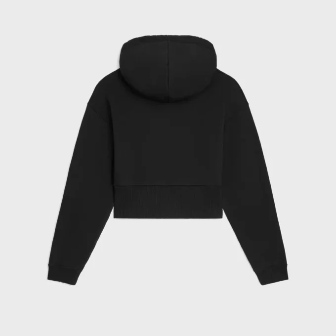 Sudadera con capucha corta de felpa de algodón