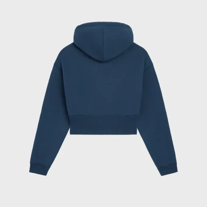 Sudadera con capucha corta de felpa de algodón