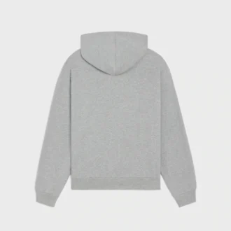 Sudadera con capucha holgada y cremallera en felpa de algodón