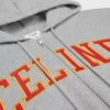 Sudadera con capucha holgada y cremallera en felpa de algodón Sudadera con capucha holgada y cremallera en felpa de algodón