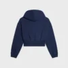 Sudadera con capucha y cremallera corta de felpa de algodón Sudadera con capucha y cremallera corta de felpa de algodón