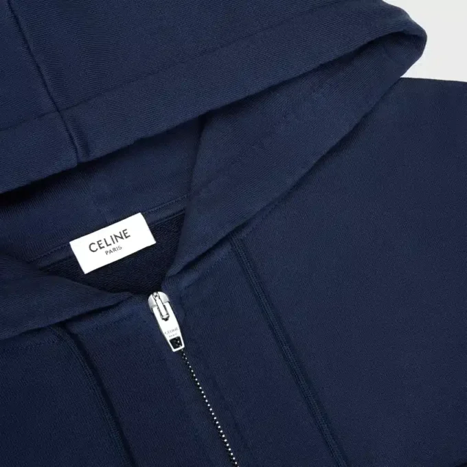 Sudadera con capucha y cremallera corta de felpa de algodón Sudadera con capucha y cremallera corta de felpa de algodón