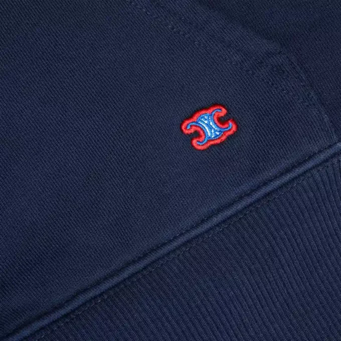 Sudadera con capucha y cremallera corta de felpa de algodón Sudadera con capucha y cremallera corta de felpa de algodón