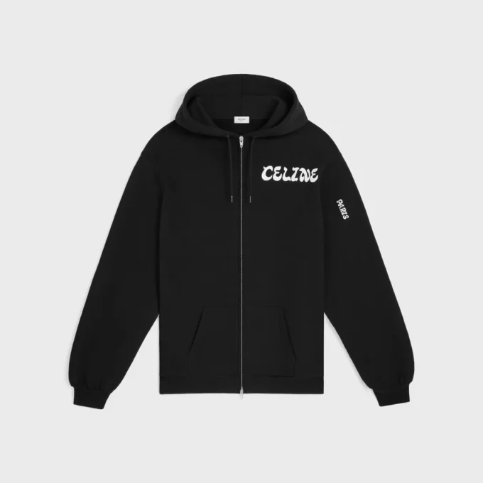 Sudadera con capucha y cremallera de felpa de algodón Sudadera con capucha y cremallera de felpa de algodón