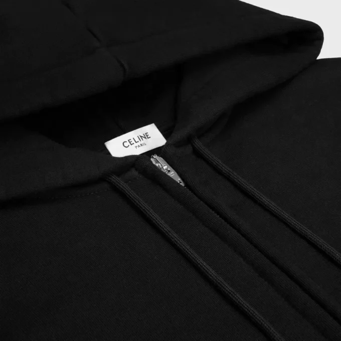 Sudadera con capucha y cremallera de felpa de algodón Sudadera con capucha y cremallera de felpa de algodón