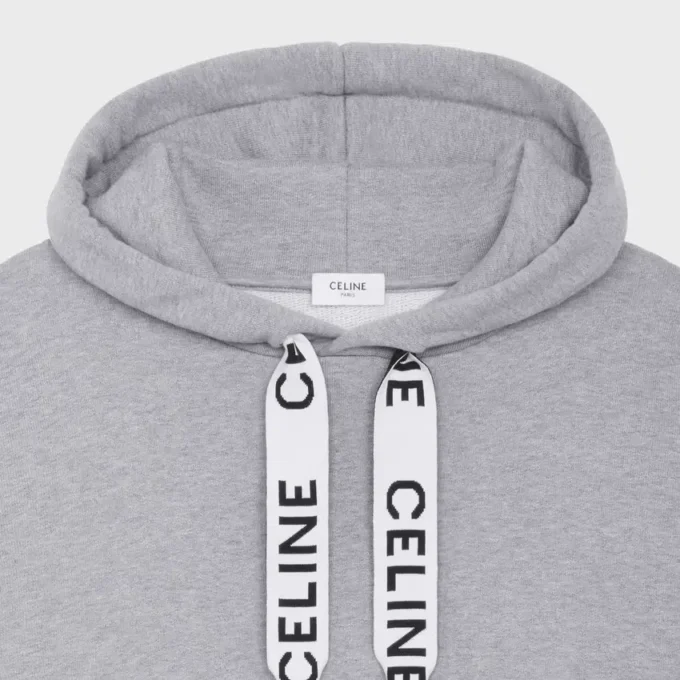 Sudadera holgada con capucha CELINE de felpa de algodón Sudadera holgada con capucha CELINE de felpa de algodón