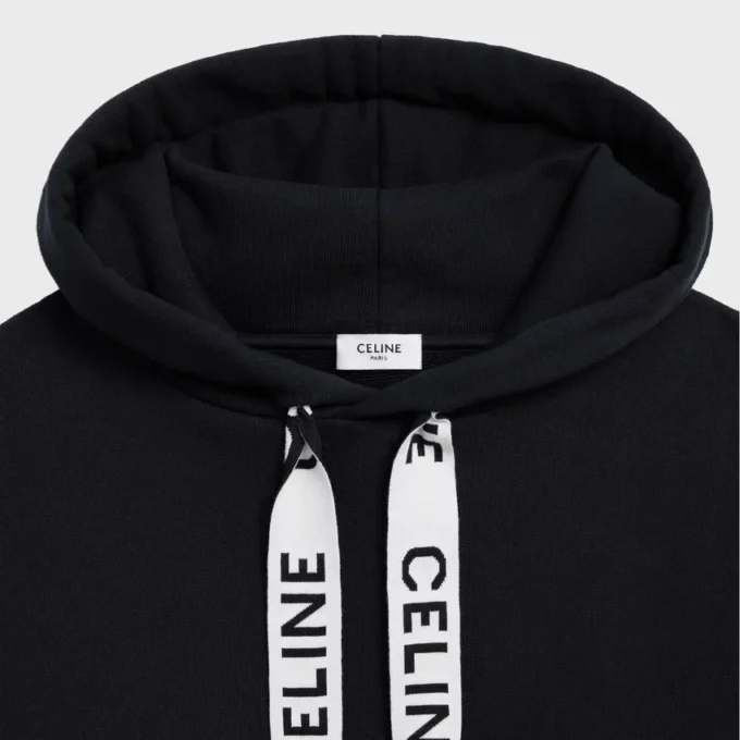 Sudadera holgada con capucha CELINE de felpa de algodón Sudadera holgada con capucha CELINE de felpa de algodón